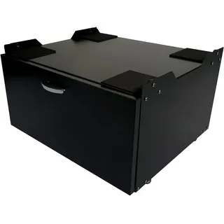 Mendler Waschmaschinenunterschrank HWC-E50, Sockel Podest Erhöhung Untergestell, Schublade 33x61x52cm ~ schwarz