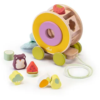 Anhänge-Hamster (8 Stück) Sevi | Lernspiele aus Holz für Kinder ab 0+ 1+ 2+ | 23x20x13cm | Erste Spiele | Modell 83133