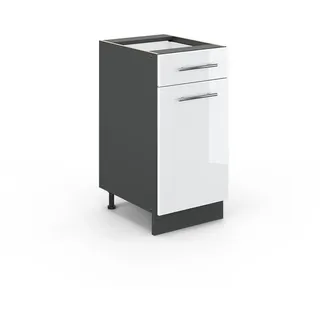 Vicco Schubladenschrank Fame-Line 40 x 82 x 51,6 cm Weiß Hochglanz