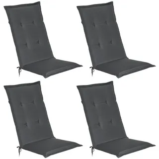 Beautissu Hochlehner Auflage 120 x 50 x 6 cm grau 4-tlg.