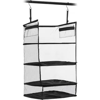 InnovaGoods Sleekbag Faltbarer Gepäckträger - Kleider-/Schuh-Organizer , 4 Fächer, 2 Taschen, Schmutzwäschefach, leicht, schwarz, mittel, Polyester - Schwarz