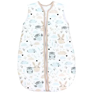 TupTam Baby Schlafsack 2.5 TOG – Warmer Winter Schlafsack Baby, OEKO-TEX, Ärmellos, Atmungsaktive Baumwolle, Farbe: Hase/Eule, Größe: 56-62