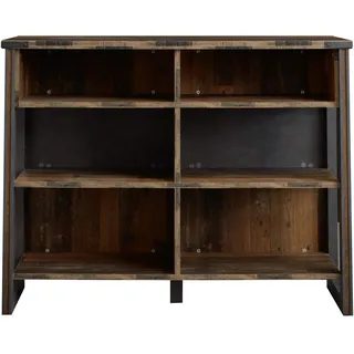 trendteam smart living - Prime - Stehtisch - Grau Matt/Eiche - Bar Tresen mit 6 offenen Fächern - (BxHxT) 140 x 105 x 48 cm - Industrial Style