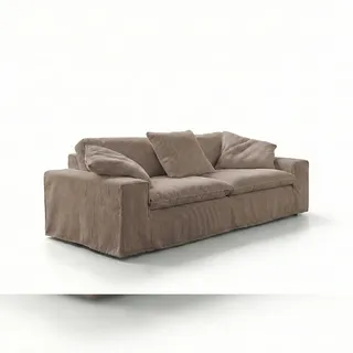 KAWOLA Sofa NETTA 4-Sitzer Bezug abziehbar Cord taupe - Taupe