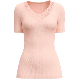 CALIDA Silky Wool Joy T-Shirt Damen, aus Wolle-Seide, für empfindliche Haut, temperaturausgleichend Pearl Blush 40-42