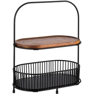 APS Etagere 2-stufig 5-teilig, Etagere, + Kuchenplatte, schwarz