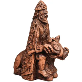 Dryad Design Freyr Figur nordischer Gott der Fruchtbarkeit und des Wohlstands Statue – Wikinger heidnischer Altar Dekor (Holz-Finish)