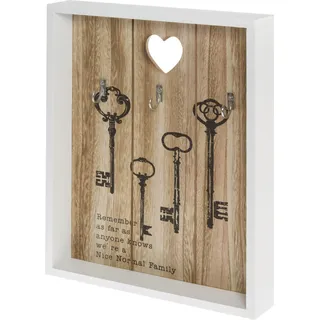 Myflair My Flair Schlüsselkasten »Saltrass, weiß« Schlüsselbrett, mit 3 Haken & Schriftzug