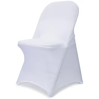 Babenest Spandex-Klappstuhlhussen – 50 Stück, verbessert, universal, dehnbar, waschbar, für Hochzeit, Urlaub, Bankett, Party, Feier (weiß)