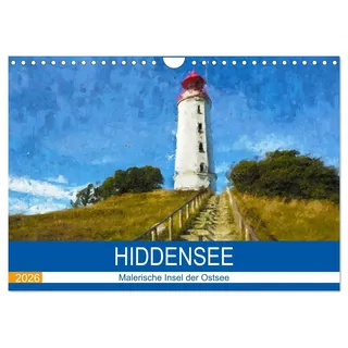 Hiddensee - Malerische Insel der Ostsee (Wandkalender 2026 DIN A4 quer), CALVENDO Monatskalender: Gemalte Impressionen der Insel Hiddensee (CALVENDO Orte)