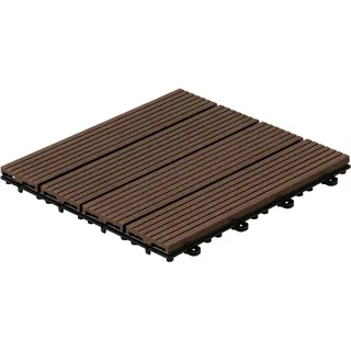 Home Deluxe Klickfliesen WPC Bavaro Dunkelbraun, 30cm x 30cm, 9 m2