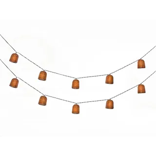 Luxform LED-Lichterkette Rattan 1,8 m Braun Warmweiß