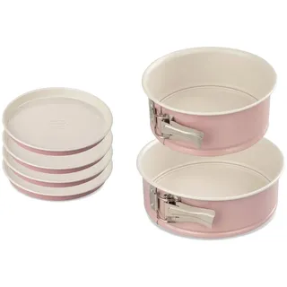 Dr. Oetker 9925750 3 Backformen, Backform, Backform, runde Backform, Layer Cakes, Stahl, Keramik, Rosa, 18,5 x 7,5 x 18 cm | 20 x 7 cm | 17 x 1,5 cm