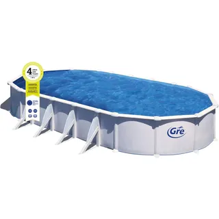 Gre Stahlwand-Pool Atlantis 915 x 470 x 132 cm inkl. Filterpumpe und Poolleiter