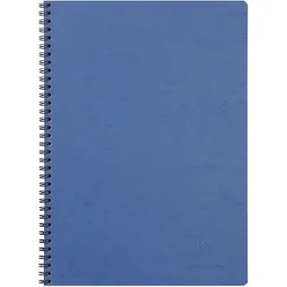 Clairefontaine Notizbuch DIN A4, kariert, Spiralbindung Pressspan blau 100 Seiten 50 Blatt)
