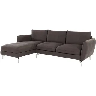 S-Style Möbel Ecksofa Elou Braun - Khaki Microfaser , Holz, Textil , Echtholz,Buche, Birke , Füllung: Silikon,Schaumstoff , Eckteil, L-Form, Ottomane links,L-Form , 261x167 cm , Blauer Engel, FSC Mix, Oeko-Tex®, Hergestellt in Europa , Wohnzimmer, Sofas & Couches, Wohnlandschaften, Ecksofas