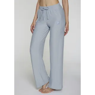 Loungehose, Damen, Gr. M (40/42), N-Gr, grau (blau meliert), Materialmix, Obermaterial: 88% Polyester, 12% Elasthan, VIVANCE ACTIVE BY LASCANA, meliert, Basic, figurumspielend lang, Hosen Loungehose, im lässigem Look mit weitem Bein. Loungwear - Serie