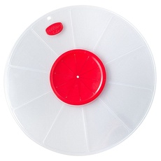 Bild Spritzschutz in Weiß Ø 30 cm, passt auf große und kleine Schüsseln, verhindert lästiges Spritzen des Teigs beim Mixen und Aufschlagen, (Farbe: weiß/rot), Spülmaschinengeeignet