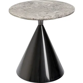 Kare Design Beistelltisch Rita, Schwarz, 50cm Durchmesser, Wohnzimmertisch, Couchtisch, rund, Kunstmarmor Tischplatte, Edelstahl Fuß, 53x50x50 cm (H/B/T)