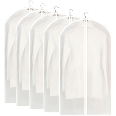 Kleidersack Anzug, 5 Stück 60x120cm Transparent Schutzhülle Garment Bag Travel Kleidersäcke mit Reißverschluss für Anzüge Kleider Mäntel