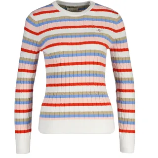 GANT Stretch Cotton Cable Stripe C-Neck Mehrfarbig XL