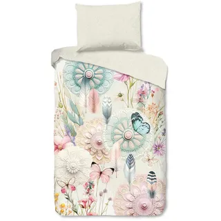 Bettwäsche , Creme, Multicolor , Textil , Boho , 140x200 cm , Oeko-Tex® Standard 100, BCI (Better Cotton Initiative) , atmungsaktiv , Heimtextilien, Bettwäsche & Leintücher, Bettwäsche, Makosatin-Bettwäsche