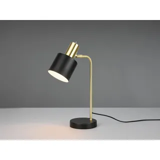 LED Tischlampe Große Nachttischlampe Gold Metallschirm Schwarz dimmbar Höhe 44cm