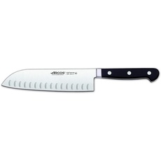 Arcos 256600 Serie Clasica - Santoku Messer Messer Asiatischer Art- Klinge aus Nitrum geschmiedetem Edelstahl 180 mm - HandGriff Polyoxymethylen (POM) Farbe Schwarz