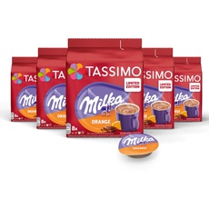 Tassimo Kapseln Milka Orange 40 Kakao Kapseln, 5er Pack, 5 x 8 Getränke