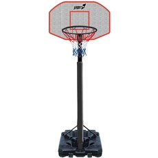 Sport1 Strike Basketballständer mit verstellbarem Basketballkorb für den Außenbereich, Gartenspiele für Kinder, verstellbare Höhe Ring 200-305 cm, Korb mit 45 cm Durchmesser.