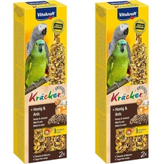 Vitakraft Kräcker, mit Honig und Anis, Knabberstangen für Papageien, ohne Zuckerzusatz (1x 2 Stück) (Packung mit 2)