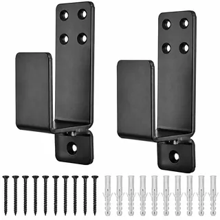 AINAFIX Tür-Barricade-Halterungen, 2 Stück, U-Halterung für 2 x 4 Holz, robuste geschlossene Stangenhalter, U-Halterung aus Stahl