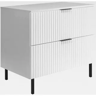 Rodan Badunterschrank Weiß – Waschbeckenunterschrank mit 2 Soft-Close Schubladen – Moderner Hängeschrank unter Waschbecken – Badezimmer Unterschrank ohne Waschbecken 46 x 80 x 72 cm - Weiß