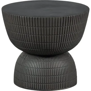 Woood Couchtisch Samson aus Fiberclay in Betonoptik, skandinavisches Design, rund, dunkelbraun, Ø 40 cm