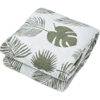 done.® Wohndecke DONE. "Maison", grün, B:150cm L:200cm, Baumwolle, Wohndecken, Wohndecke, Superweiche Wohndecke mit Fransen, Kuscheldecke