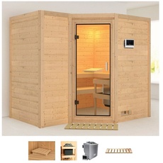 Bild von Sauna »Sanna 2«, (Set), 9-kW-Bio-Ofen mit externer Steuerung beige