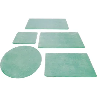 Badematte WECON HOME BASICS "Joris" Gr. 1, grün (mintgrün), H:20mm, Polyester, Badematten, Badematte, waschbar, viele Größen, Badezimmerteppich, uni