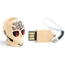 Tech1Tech TEC5097-16 USB-Speicherstick, 16 GB, USB 2.0 Type-A, Metall/Gummi, mit Deckel, Weiß