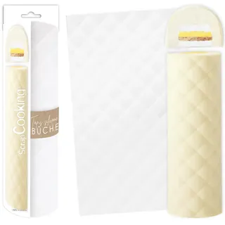ScrapCooking – Backmatte aus Silikon "Gesteppt" – 3D-Weihnachtskuchenform mit Relief – 28,3 x 18 cm – Profiqualität – Backen, Dessert, Kuchen Original – mit Rezept – Weiß – 2974