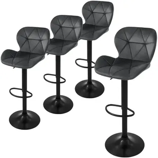 ML-Design Barhocker Tresenhocker 360° drehbar, Gepolsterter Barstuhl mit Rückenlehne und Fußstütze, 59-79 cm , Esszimmer, Barmöbel, Barhocker