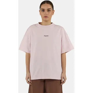 T-Shirt PEGADOR "Miravet Heavy Oversized Tee", Damen, Gr. L, washed powder pink, Jersey, Obermaterial: 100% Baumwolle, bedruckt, oversize normal, Rundhals, Shirts T-Shirt, Baumwolle, oversize