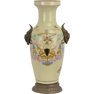 Vase Porzellan auf Messing-Ständer