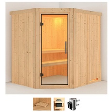 Bild von Sauna »Laila«, (Set), 3,6-kW-Plug & Play Ofen mit integrierter Steuerung beige