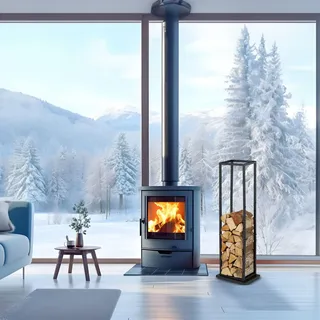 Holzständer aus hohem Metall