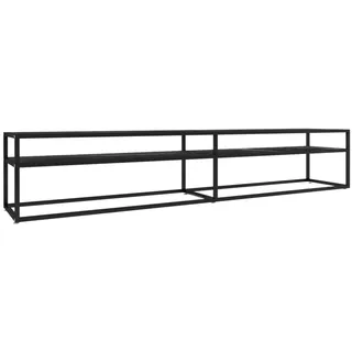 vidaXL TV-Schrank Schwarz Marmor-Optik 220x40x40,5 cm Hartglas