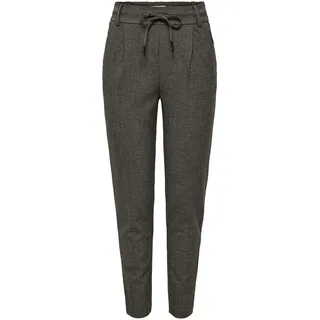 ONLY Damen Onlpoptrash-Dell Easy Mel Pant TLR Hose, Black/Detail:White Pepper & Dark Brown Melange, L / 32L