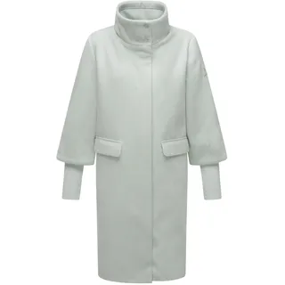 Navahoo modischer Damen Übergangsmantel in Woll-Optik mit Rippstrickärmeln Polarblüte 14 Ice Blue Gr. M - M