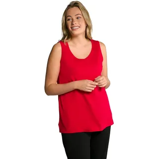 Ulla Popken Damen Feminines Top mit V-neck T-Shirt, rot, 58-60