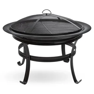 Gartenkamin mit Grill Girona FS 750, schwarz