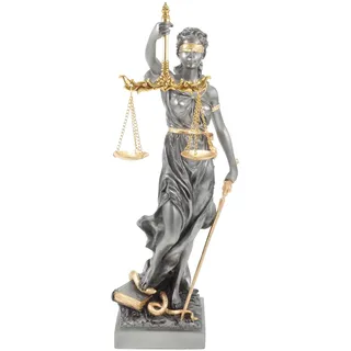 Veronese Figur der Justitia römische Göttin der Gerechtigkeit Gold silberfarben Skulptur Anwalt